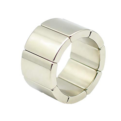 Magerial N42H NdFeB Arc Segment OR18xIR14x45deg.x20mm Strong Motor Magnets for Generators Wind Turbine Rotor Neodymium Permanent Magnet 36mm Diameter 20mm Height 8 Pack - Image 1