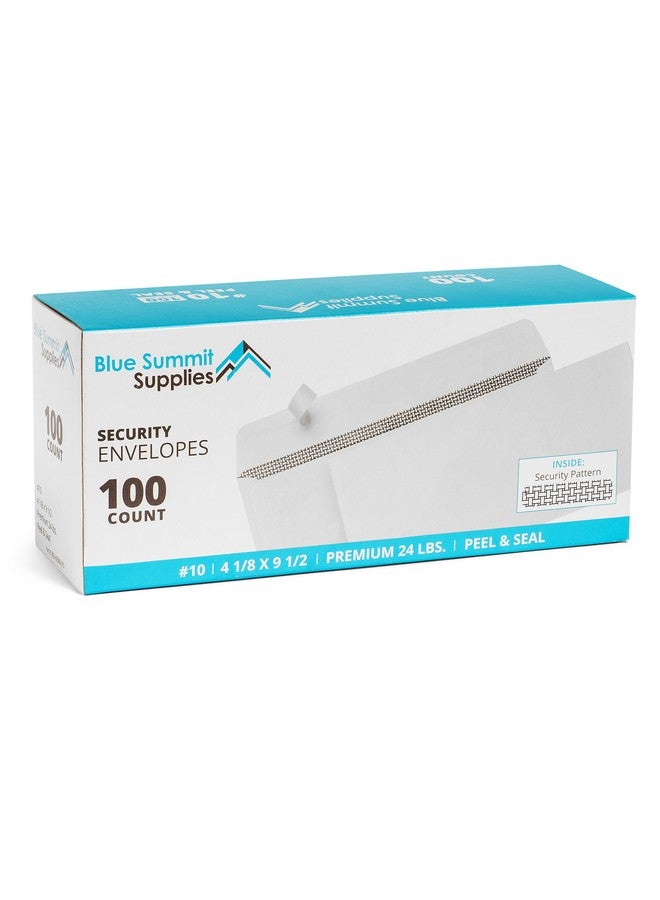 بلو سوميت سابلايز 100 رقم 10 مظاريف أمان ذاتية الختم مصممة لتوفير أمان بريدي آمن ملون مع تصميم صديق للطباعة رقم 10 مقاس 4 1/8 × 9 ½ بوصة (100 حزمة) - Image 1
