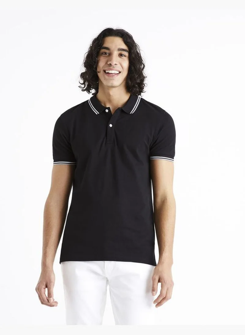 Celio Celio Casual Short Sleeve Polo Shirts - Black