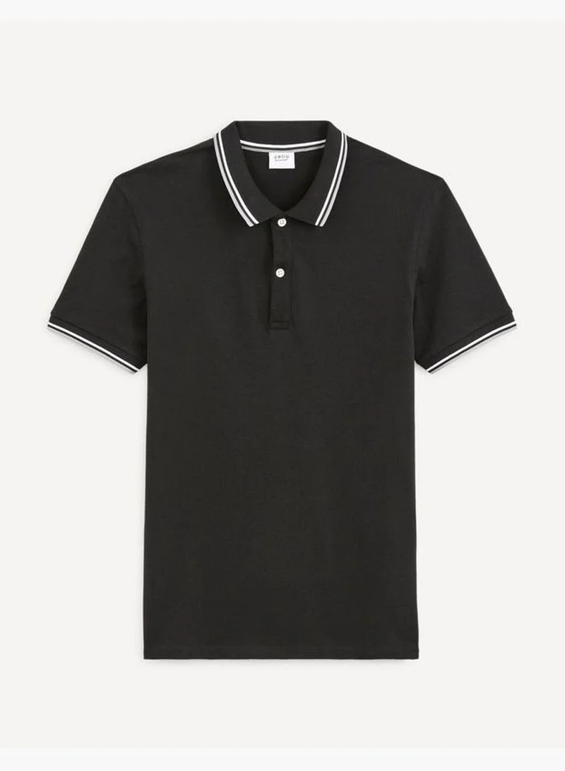 Celio Celio Casual Short Sleeve Polo Shirts - Black