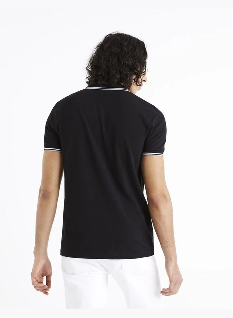 Celio Celio Casual Short Sleeve Polo Shirts - Black