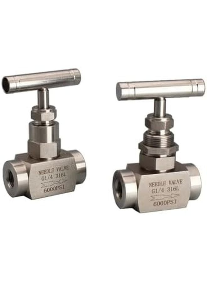 316L Stainless Steel High Pressure Needle Valve 1 2 Inch Female Thread Through Plate Type - Image 2