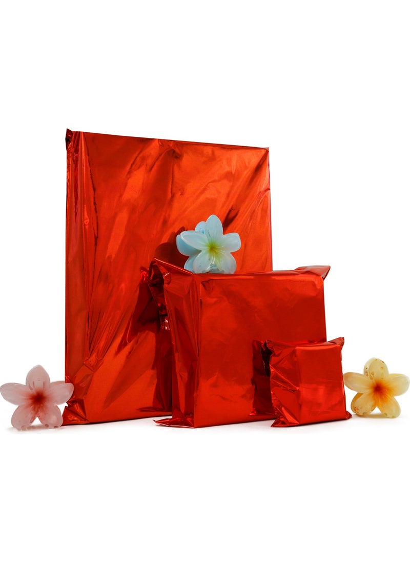 Repro Design - 40X60 Red 50 Pieces Adhesive Metalized Gift Bag Metallic Red Gift Packaging Package - Image 1