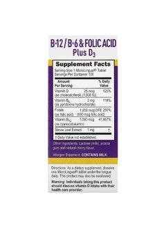 Superior Source Superior Source, B-12, B-6 & Folic Acid, Plus D3, 100 MicroLingual Instant Dissolve Tablets  - Image 2