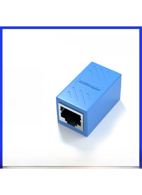 Gigabit RJ45 Splitter Adapter 1-to-2 ConnectorNetwork straight-through head Blue Network straight-through head Blue
