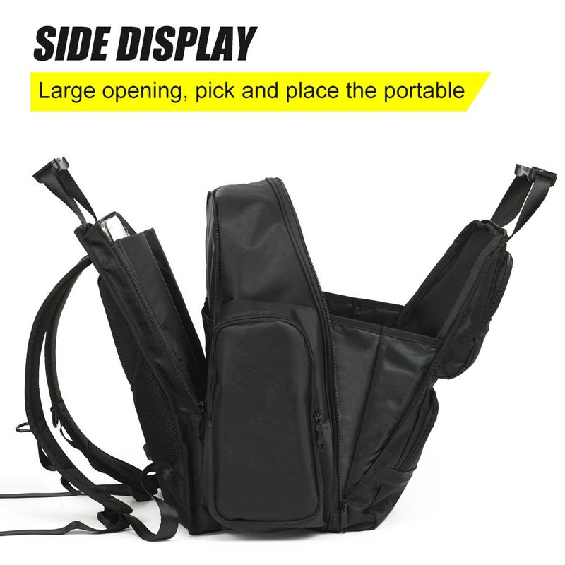 FASITE Tool Bag Backpack - Heavy Duty Professional Storage & Organizer for Contractor, Electrician, Plumber, HVAC, Large Front Flap Fit 13" -17" Laptops Notebook, Black - Image 2