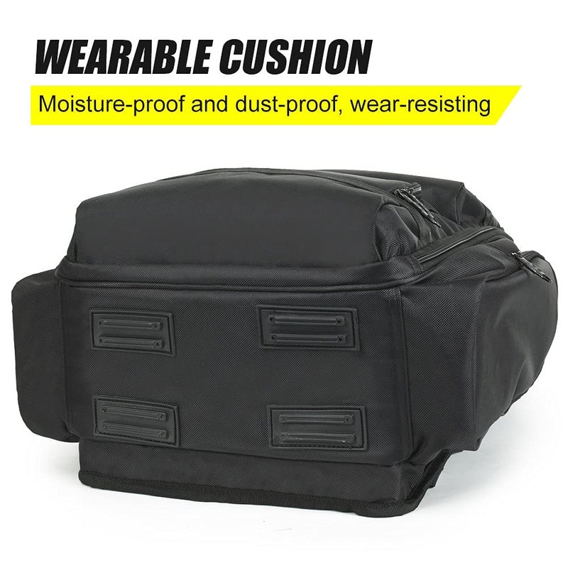 FASITE Tool Bag Backpack - Heavy Duty Professional Storage & Organizer for Contractor, Electrician, Plumber, HVAC, Large Front Flap Fit 13" -17" Laptops Notebook, Black - Image 5