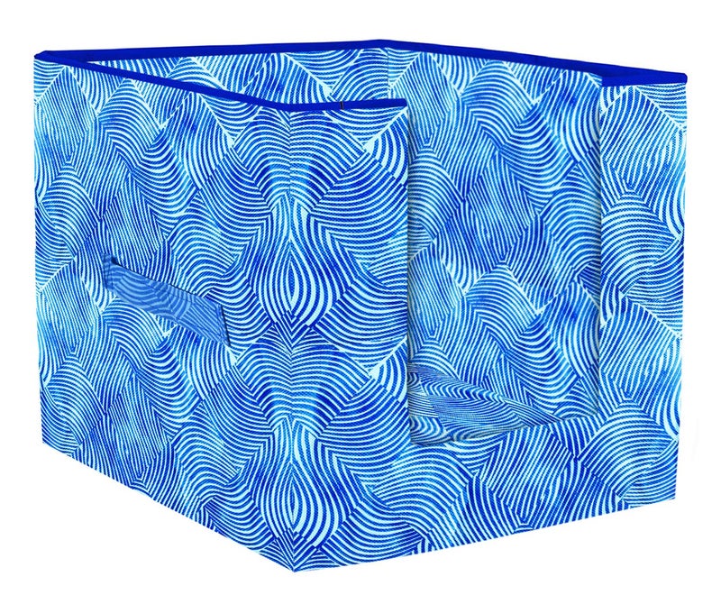 Kuber Industries Laheriya Printed 2 Piece Non Woven Shirt Stacker Wardrobe Organizer Set Blue CTKTC35104 - Image 5