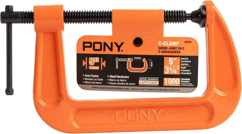 Pony Jorgensen 2650 5-Inch C-Clamp in Orange - Image 5