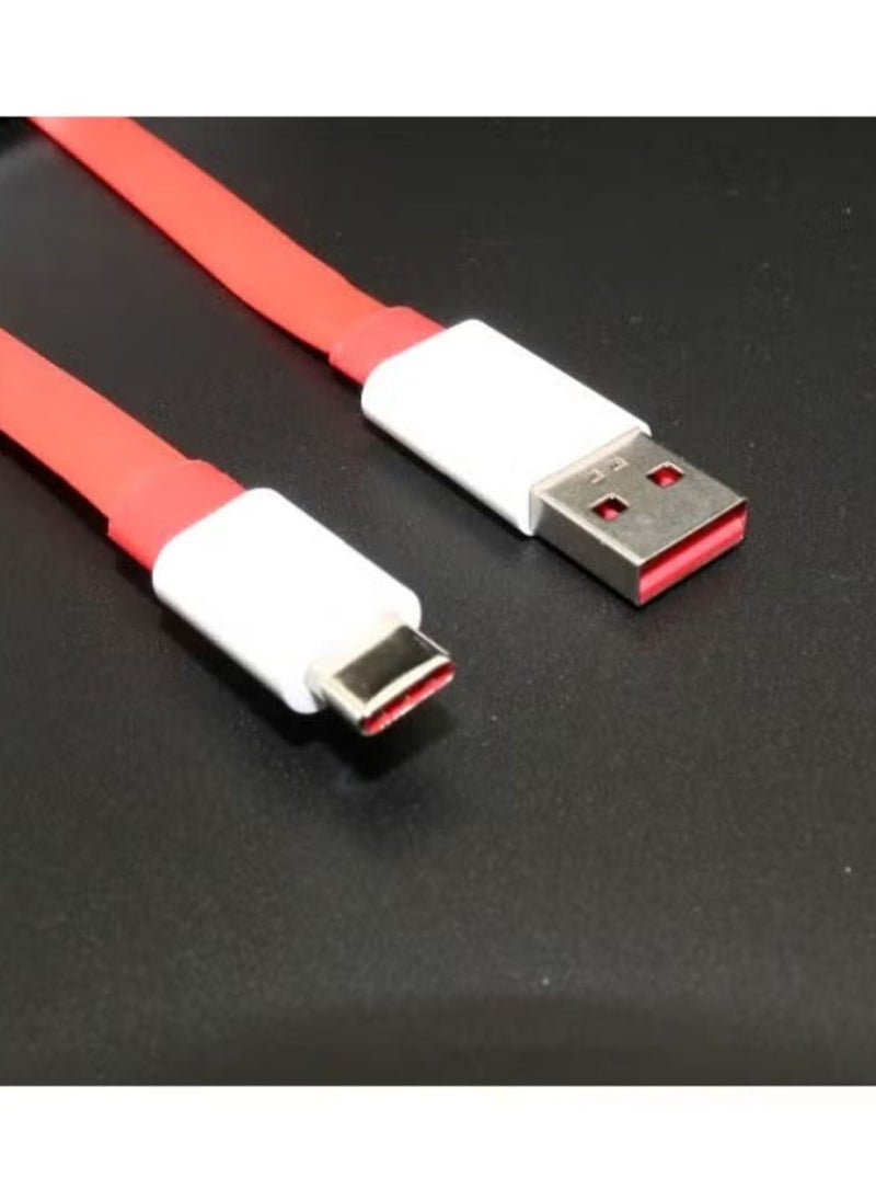 JAJEEK "Dash Charge Type-C Flat Charging Cable – Red, Fast Charging & Data Transfer" - Image 3