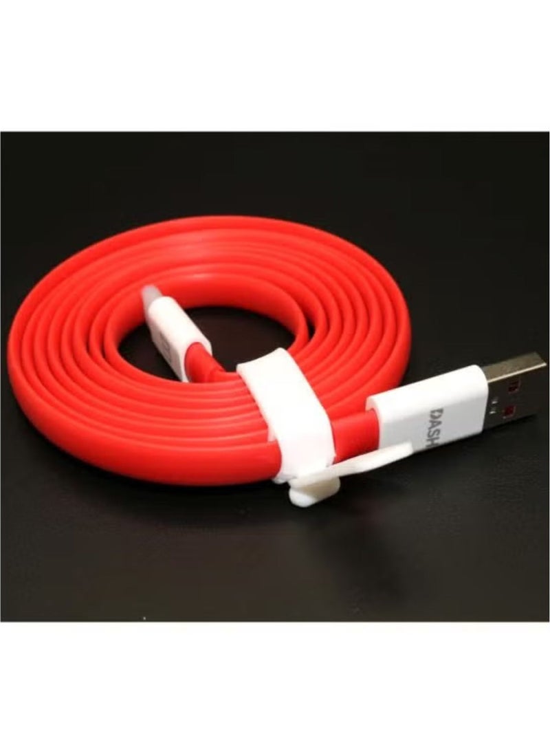 JAJEEK "Dash Charge Type-C Flat Charging Cable – Red, Fast Charging & Data Transfer" - Image 1