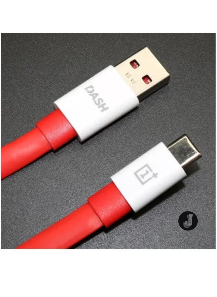 JAJEEK "Dash Charge Type-C Flat Charging Cable – Red, Fast Charging & Data Transfer" - Image 2