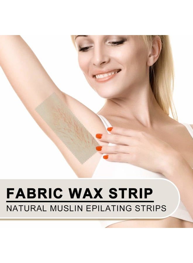 Whaline 200 Pieces Fabric Wax Strip Natural Muslin Epilating Strips Large Waxing Strips Pre-Cut Strips for Body Facial Hair Removal Women Men Arms Legs, 2.8 x 7.9 Inch - Image 3