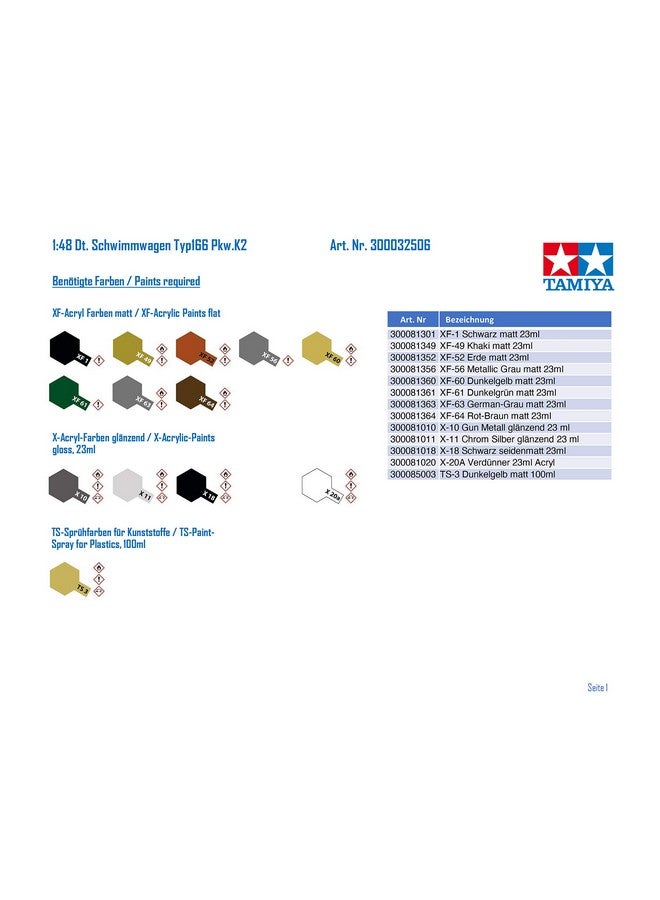 Tamiya 300032506 148 سيارة ألمانية برمائية من نوع 166 K2 في الحرب العالمية الثانية - Image 3