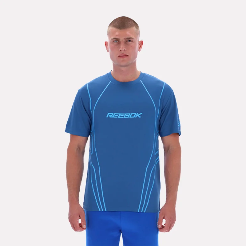 Reebok Sport Street Piping Printed Men's T-Shirt - Blue