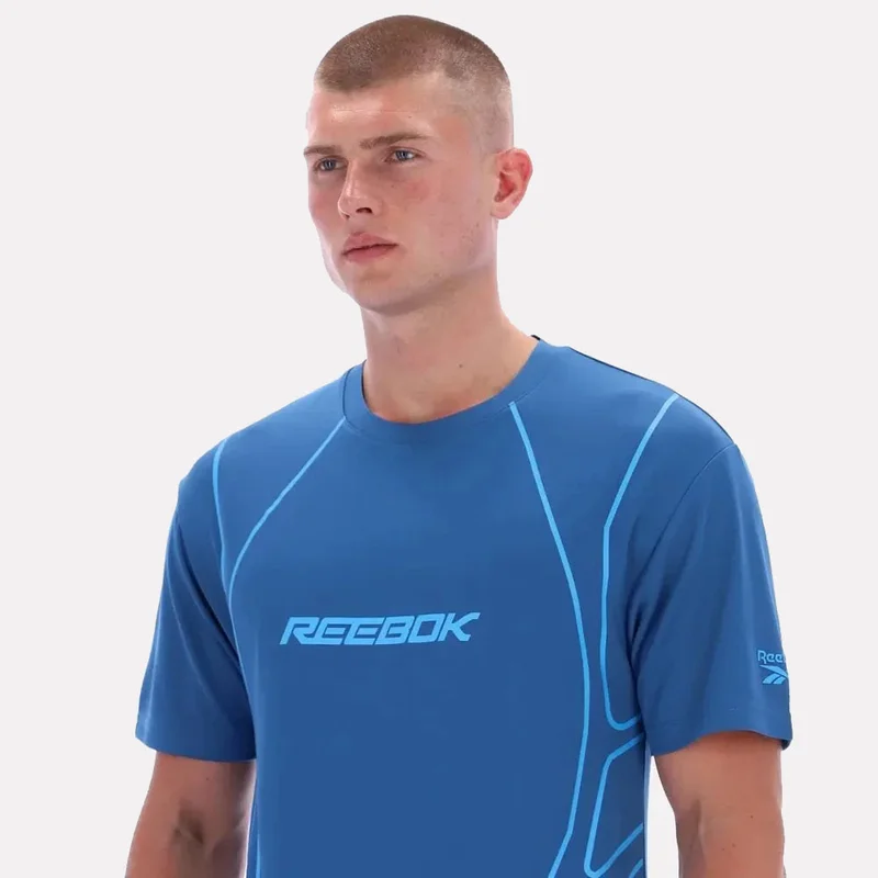 Reebok Blue Reebok Sport Street Piping Printed Men's T-Shirt - Blue for Men | Best Price UAE