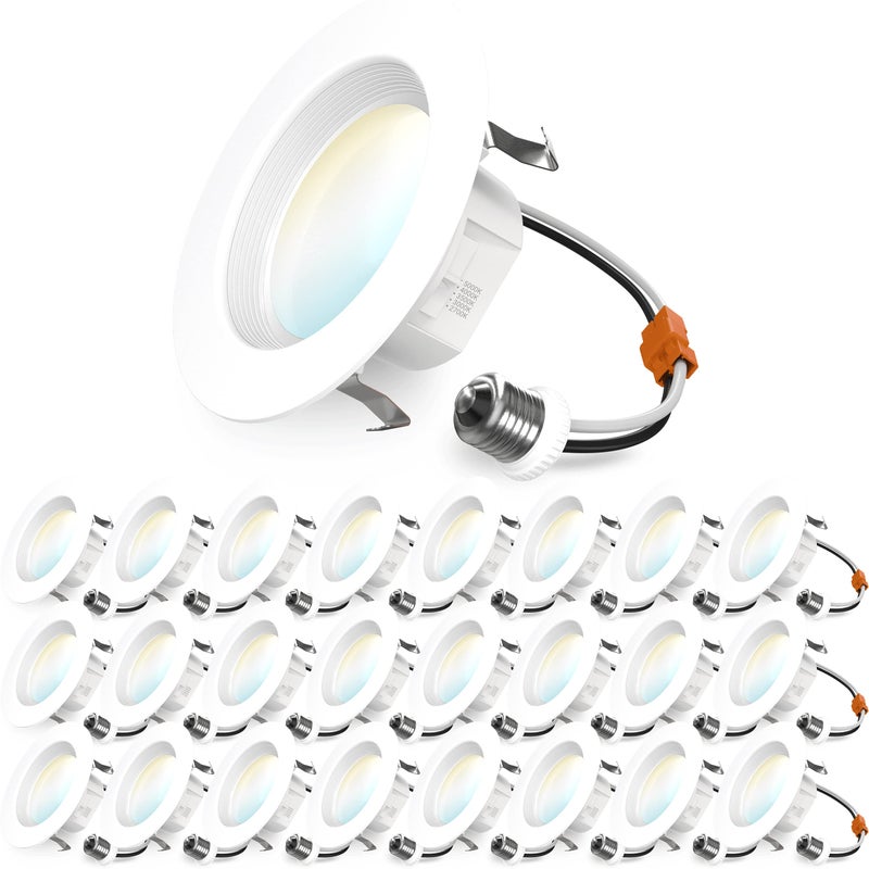 Sunco Lighting Sunco 24 Pack 4 Inch LED Recessed Lights, Retrofit Can Lighting, 660 LM, 11W (40W Equivalent), Selectable CCT 2700K/3000K/3500K/4000K/5000K, Dimmable, Baffle Trim, Replacement Conversion Kit UL - Image 1