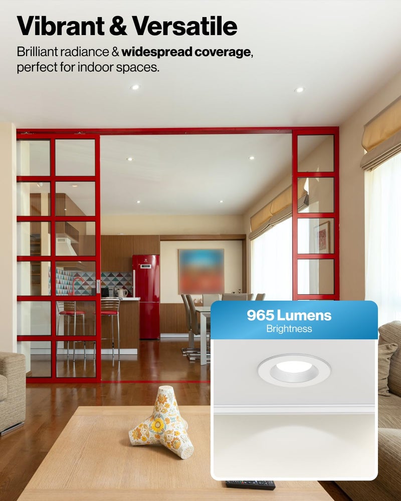 Sunco Lighting Sunco 24 Pack 4 Inch LED Recessed Lights, Retrofit Can Lighting, 660 LM, 11W (40W Equivalent), Selectable CCT 2700K/3000K/3500K/4000K/5000K, Dimmable, Baffle Trim, Replacement Conversion Kit UL - Image 3