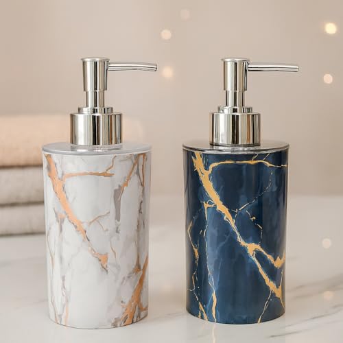 Emoh Roced Refillable Liquid Soap Dispenser 250ml | Unbreakable Plastic Handwash Bottle with Pump for Bathroom, Kitchen, Sink, Wash Basin | Reusable Lotion, Shampoo & Sanitizer Dispenser (Pack of 2) - Image 1