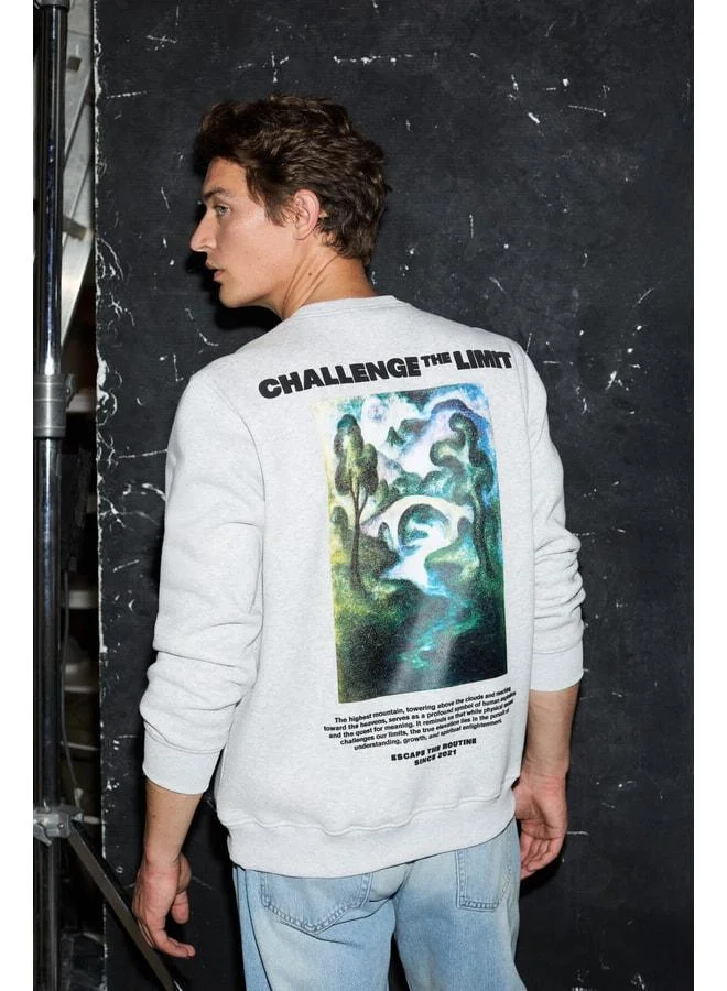 GRIMELANGE ALARIC Men's Round Neck Front and Back Printed Regular Fit Camouflage Sweatshirt.