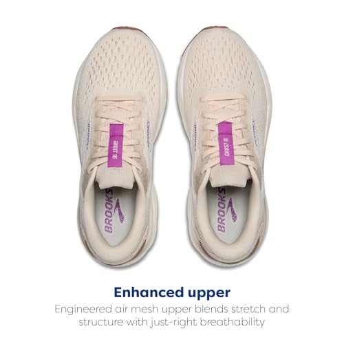 Brooks Women’s Ghost 16 Neutral Running Shoe - Almond Peach/Coconut/Purple - 6.5 Medium - Image 4