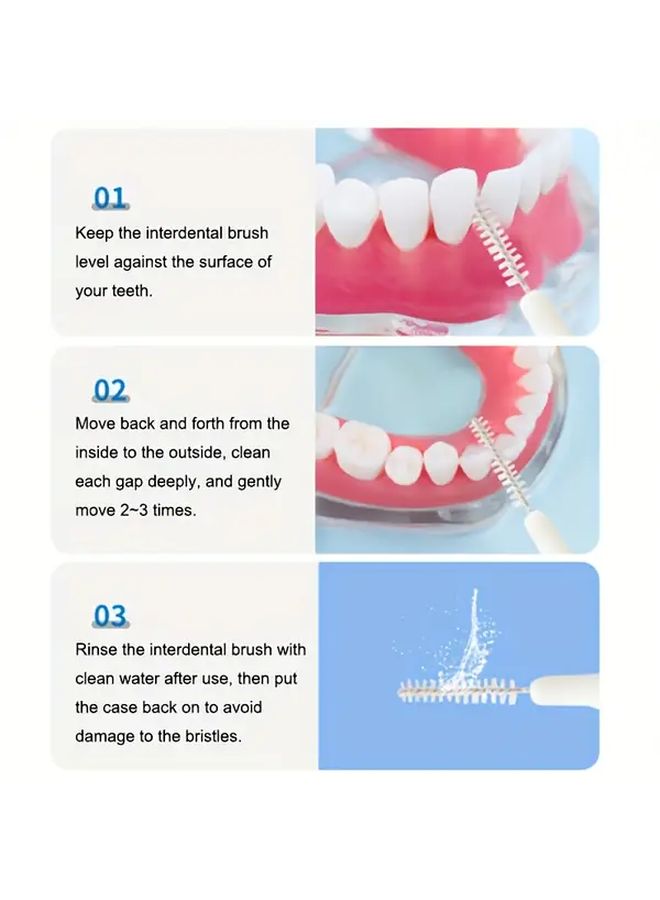 Nylon I Type Interdental Brushes 20pcs Portable Ortho Gap Toothpick - Image 3