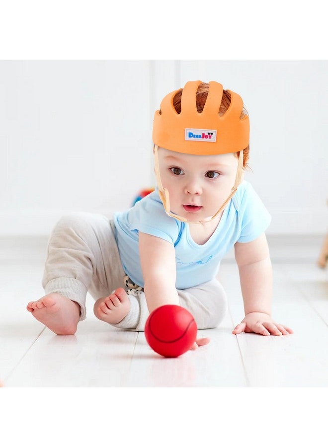 DearJoy DearJoy Baby Head Protector for Safety of Kids 6M to 3 Years- Baby Safety Helmet with Proper Air Ventilation & Corner Guard Protection + Baby Kneepads for Crawling (Orange Helmet & Pink Kneepads) - Image 5