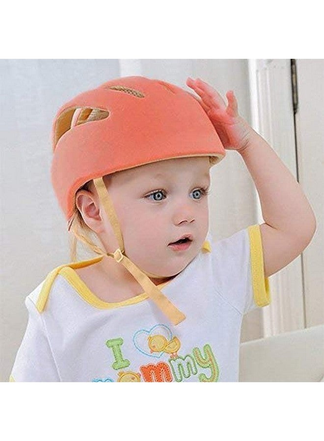 DearJoy DearJoy Baby Head Protector for Safety of Kids 6M to 3 Years- Baby Safety Helmet with Proper Air Ventilation & Corner Guard Protection + Baby Kneepads for Crawling (Orange Helmet & Pink Kneepads) - Image 3
