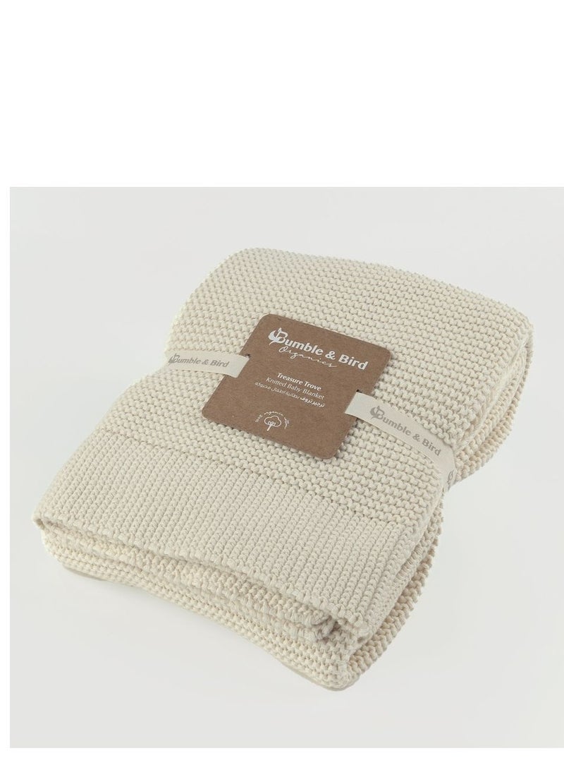 Bumble & Bird - Knitted Receiving Blanket - White - Image 4