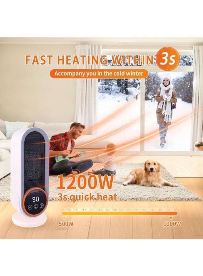 زيترا سخان كهربائي محمول ، سخان فضاء 1200W ، إعدادين درجة حرارة ، شاشة رقمية مع جهاز التحكم عن بعد وأزرار اللمس ، وظيفة إيقاف الطاقة التلقائية وموقت ، مناسبة لأجهزة الكمبيوتر المكتبية الداخلية والاستخدام المنزلي. - Image 2