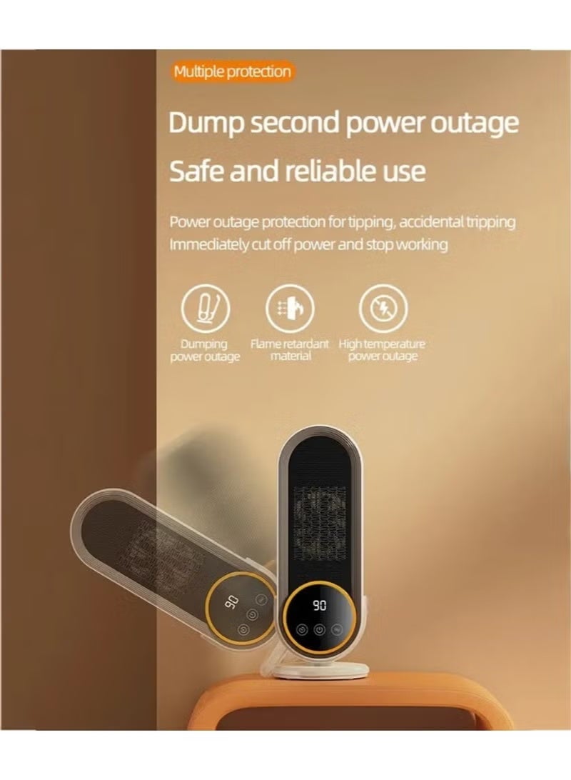 زيترا سخان كهربائي محمول ، سخان فضاء 1200W ، إعدادين درجة حرارة ، شاشة رقمية مع جهاز التحكم عن بعد وأزرار اللمس ، وظيفة إيقاف الطاقة التلقائية وموقت ، مناسبة لأجهزة الكمبيوتر المكتبية الداخلية والاستخدام المنزلي. - Image 5