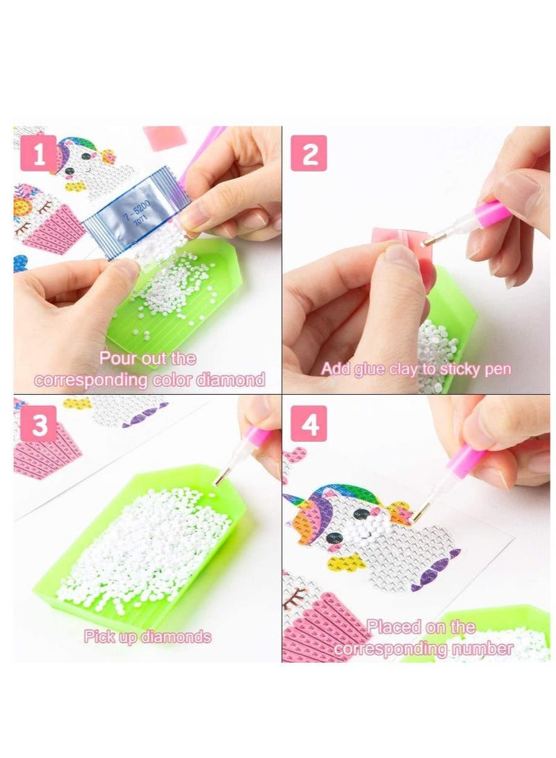 MissTiara مجموعة رسم فنية يدوية مكونة من 40 قطعة من حيوانات كرتونية ماسية خماسية الأبعاد للأطفال من سن 4 إلى 12 عامًا، ألعاب حرفية إبداعية يدوية الصنع، هدايا حفلات، أكياس هدايا - Image 2