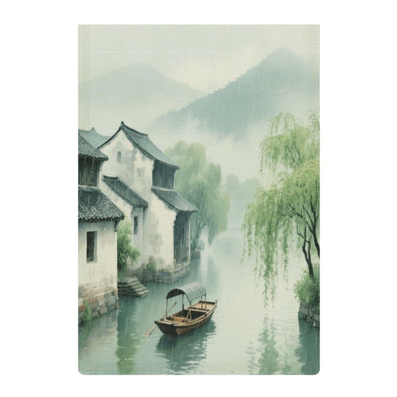 Double Sided Burlap Garden Flag Spring Rain Water Village Outdoor Yard Decoration 18.5x12.6 Inch - Image 5