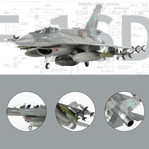 Lose Fun Park طائرة نموذجية عسكرية F-16D من لوست فن بارك بمقياس 1:72، نموذج طائرة مقاتلة من سبائك الألمنيوم، طائرة نموذجية لجمعها كهدية - Image 2