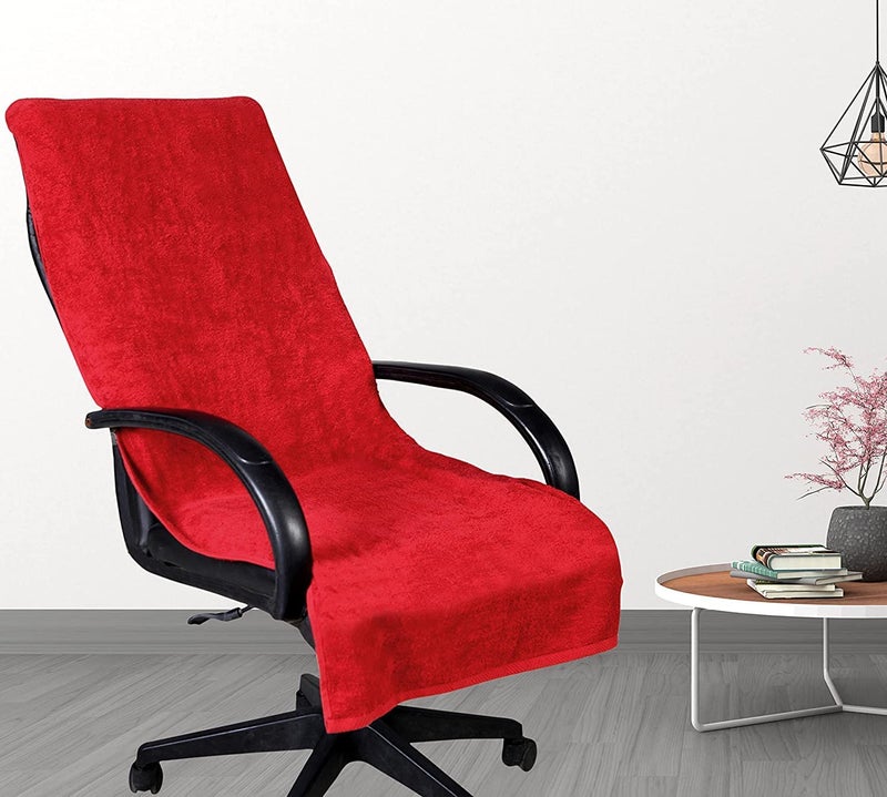 DRYHUG 100 Superfine Cotton Solid Large Luxury Office Chair Towel with Tie Knot 550 GSM Pack of 1 RED Original Product AS PER Picture ShownComfort Chair Towel - Image 2