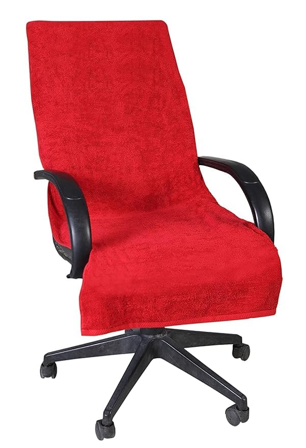 DRYHUG 100 Superfine Cotton Solid Large Luxury Office Chair Towel with Tie Knot 550 GSM Pack of 1 RED Original Product AS PER Picture ShownComfort Chair Towel - Image 1
