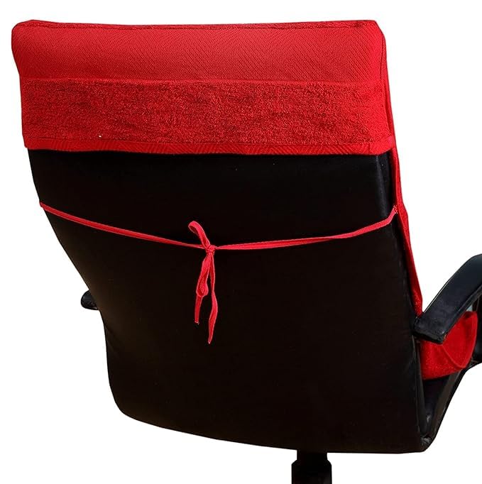 DRYHUG 100 Superfine Cotton Solid Large Luxury Office Chair Towel with Tie Knot 550 GSM Pack of 1 RED Original Product AS PER Picture ShownComfort Chair Towel - Image 3