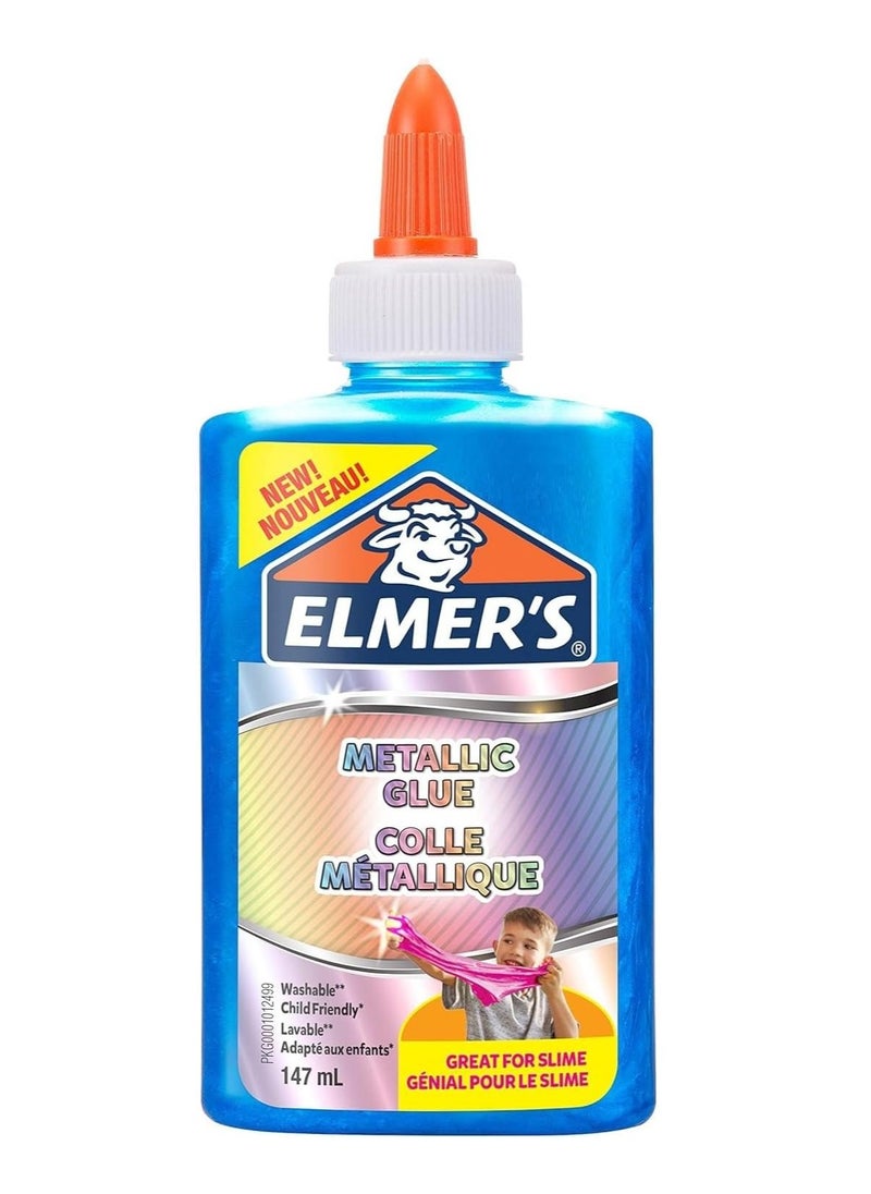 ELMER'S - Washable Color Glue For Slime 147ml Metallic Blue - Image 1