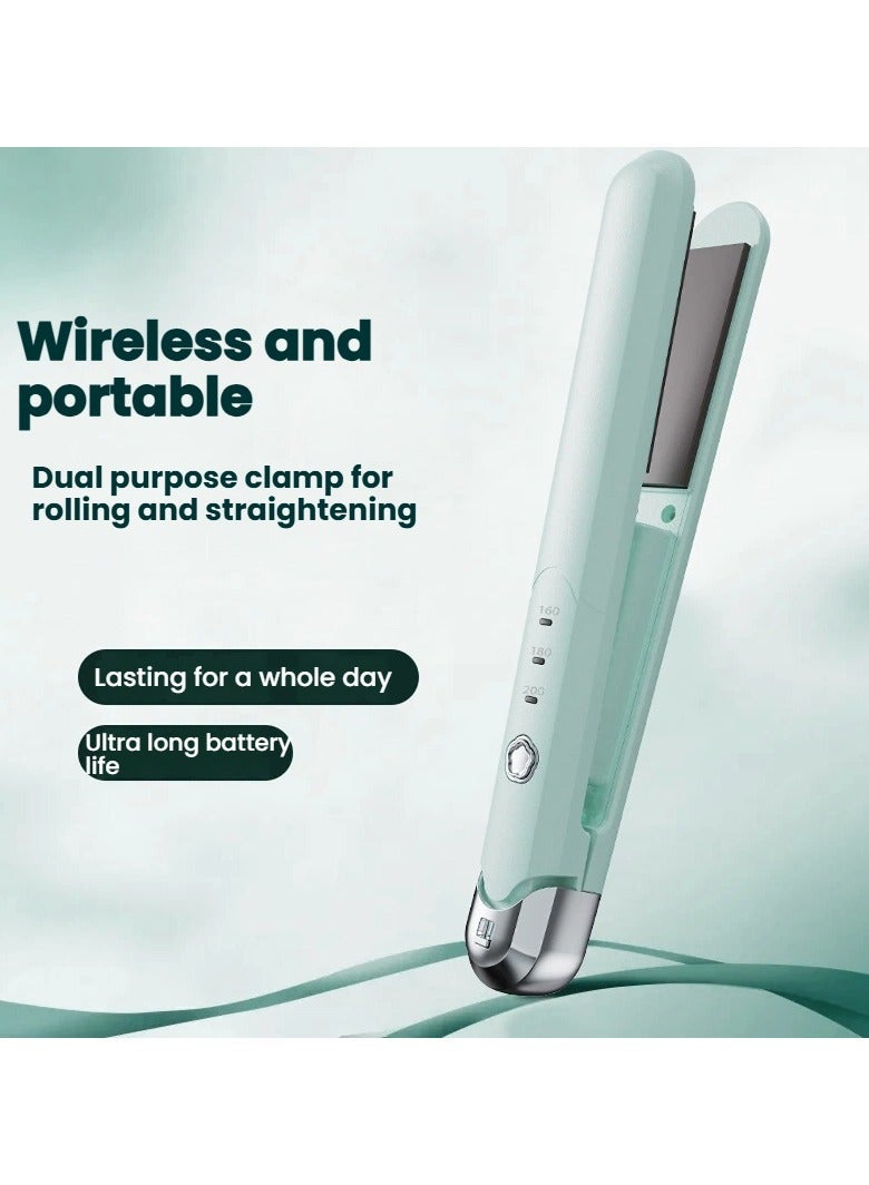 Cordless Hair Straightener Straightening Dual-purpose Charging Curling Wand USB Mini Portable Plywood - Image 1