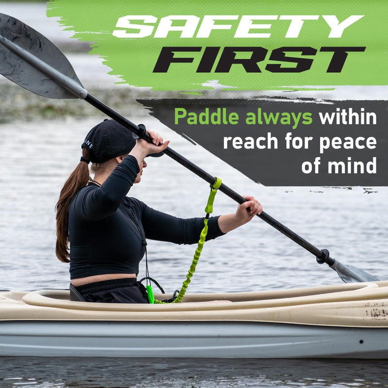 Gradient Fitness 2 Pack Kayak Paddle Leash, 5-8 Feet Stretchable Paddle Strap With Carabiner Secure Leash Lanyard Rope For Sup Kayak Canoe Paddle Fishing Pole Rod - Image 2