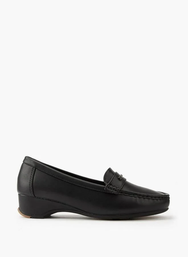 Flora Bella By Shoexpress Flora Bella Metal Accent Loafers With Wedge Heels