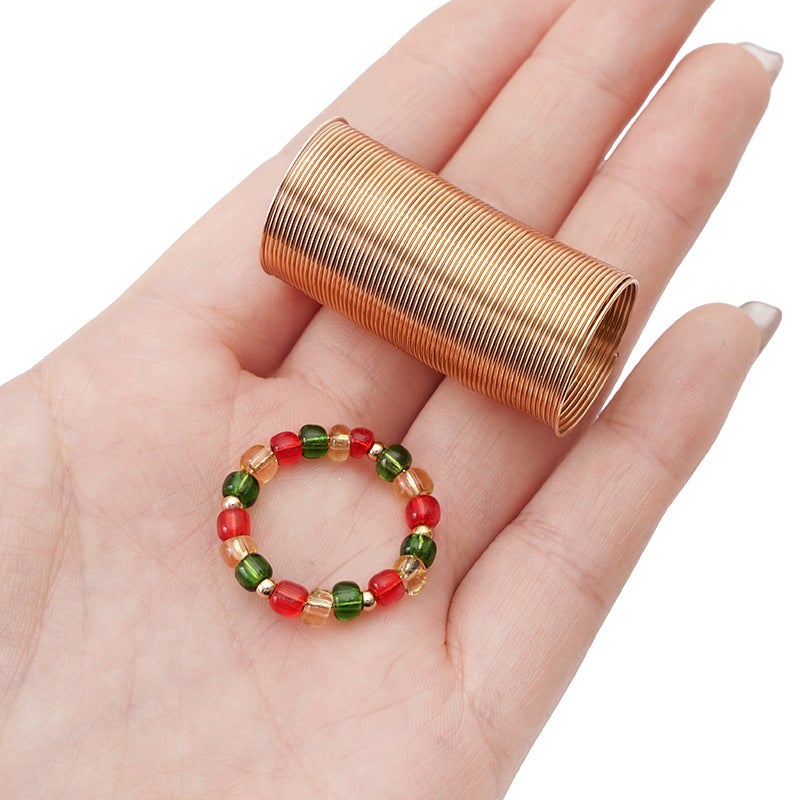 Generic Diy Handmade Jewelry Accessories Bracelet Ring Necklace Memory Wire Steel Wire Looping For Stringing Beads Making Necklaces Wire ring ring gold 1 piece/pack (1 piece about 9.2 grams, about 68 turns)