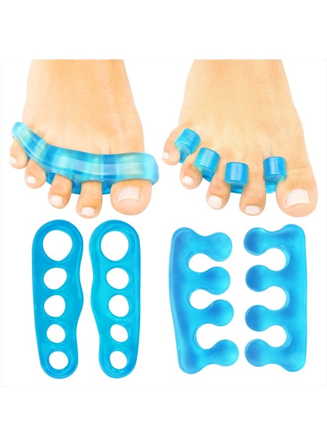 VIVEsole Toe Separators for Men & Women Medium (2 Pairs) - Silicone Gel Spreaders - Therapeutic Spa Stretchers for Plantar Fasciitis, Bunions, Overlapping Hammer Toe Spacers - Metatarsal Yoga Cushion - Image 1