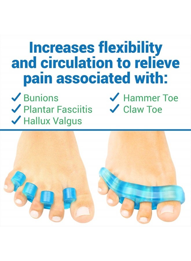 VIVEsole Toe Separators for Men & Women Medium (2 Pairs) - Silicone Gel Spreaders - Therapeutic Spa Stretchers for Plantar Fasciitis, Bunions, Overlapping Hammer Toe Spacers - Metatarsal Yoga Cushion - Image 2