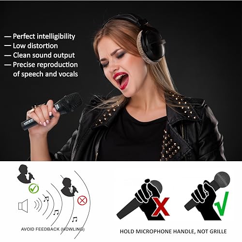 Hawk Proaudio HM 10 Handheld Dynamic Cardioid Wired Mic for Live, Recording, Speech with mic Holder and Pouch with ON/Off Switch, (Mic Cable Not Included) - Image 5