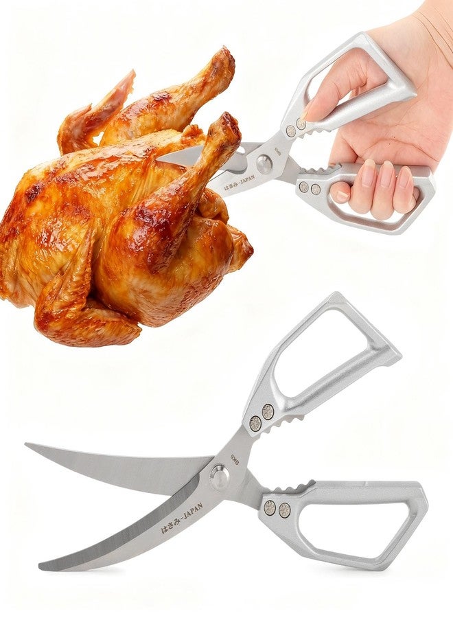 Yonderfume 2Pcs Kitchen Scissors Set, Heavy Duty Sharp Silver Poultry Shears & All Purpose Kitchen Shear, Dishwasher Safe for Cutting Food, Chicken Bones & Turkey - Image 3