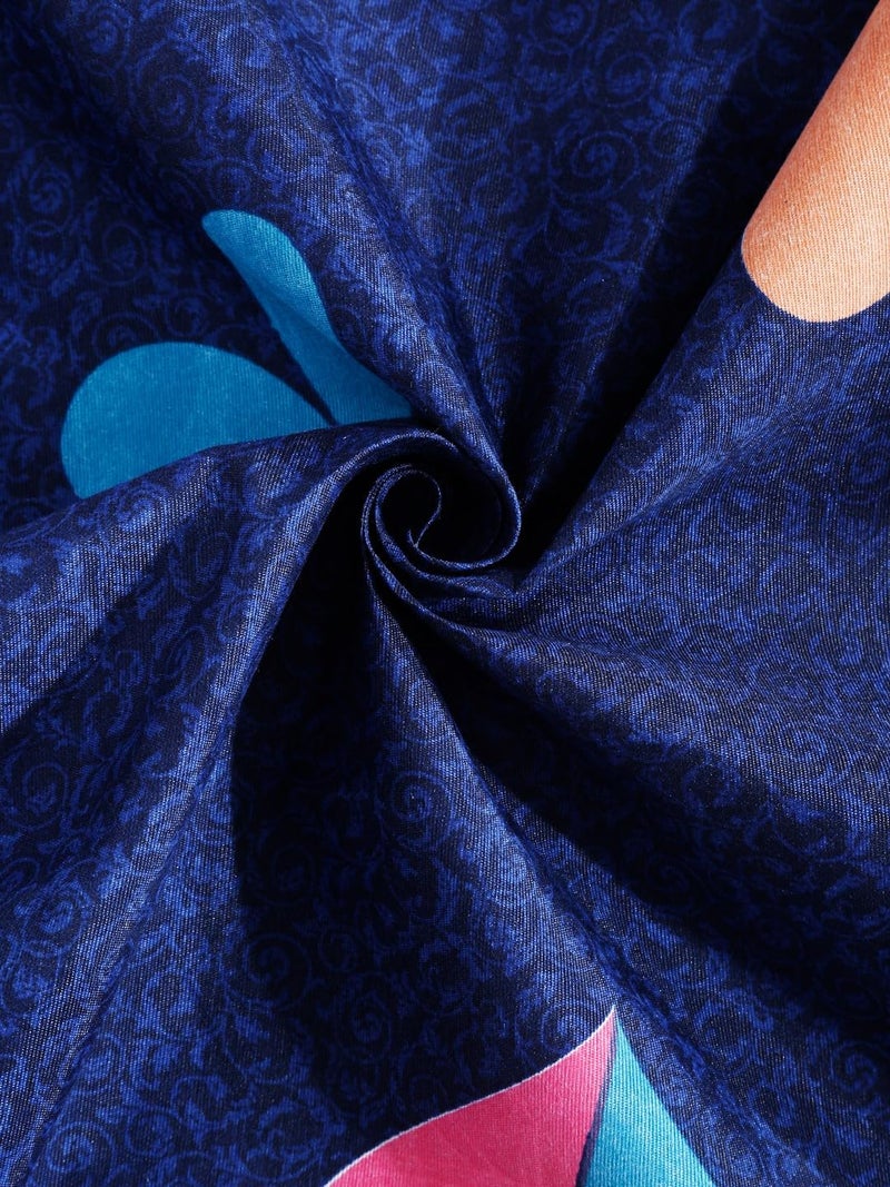 Fashion String فاشن سترينج 144 تي سي مايكروفايبر بحجم سرير مفرد بلون أزرق بحري مع غطاء وسادة واحد على شكل قلب صغير - Image 5