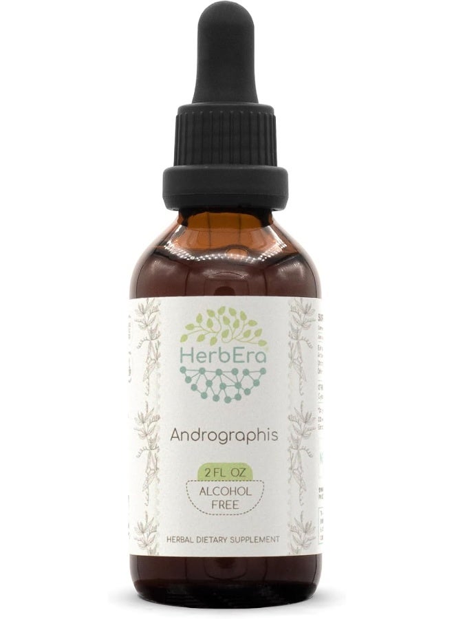 HerbEra Andrographis B60 Alcohol-Free Herbal Extract Tincture, made with Organic Andrographis (Fah talai jone, Chuan Xin Lian, Andrographis paniculata) Dried Herb (2 fl oz) - Image 1