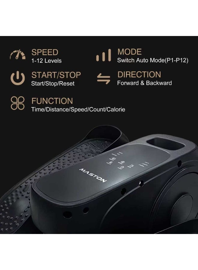 Maston MST-K50 Under Desk Elliptical Machine, Forward & Reverse Direction, Electric Seated Pedal Exerciser, Mini Ellipse Leg Exerciser with Remoter, 12 Level Speeds, Manual & Auto Mode for Home & Office - Image 5