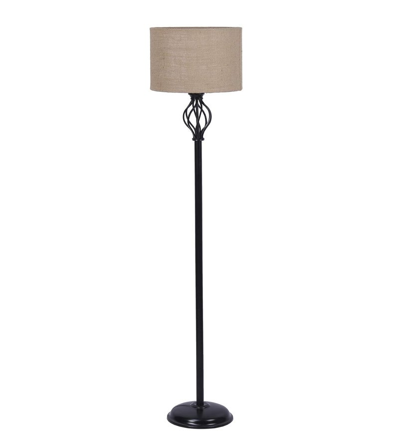 AMDHOME Metal Floor Lamp with Base and Shade Beige Pack of 1 Lamp Stand 1 Base 1 Weight 1 Shade 13 - Image 5